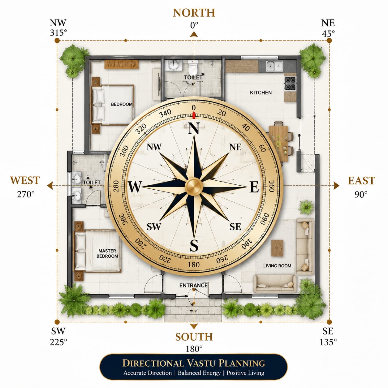 Customized Vastu Mapping — compass degree analysis
