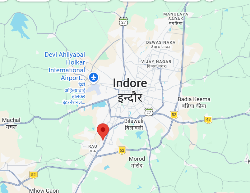 Location map — Rau, near Indore
